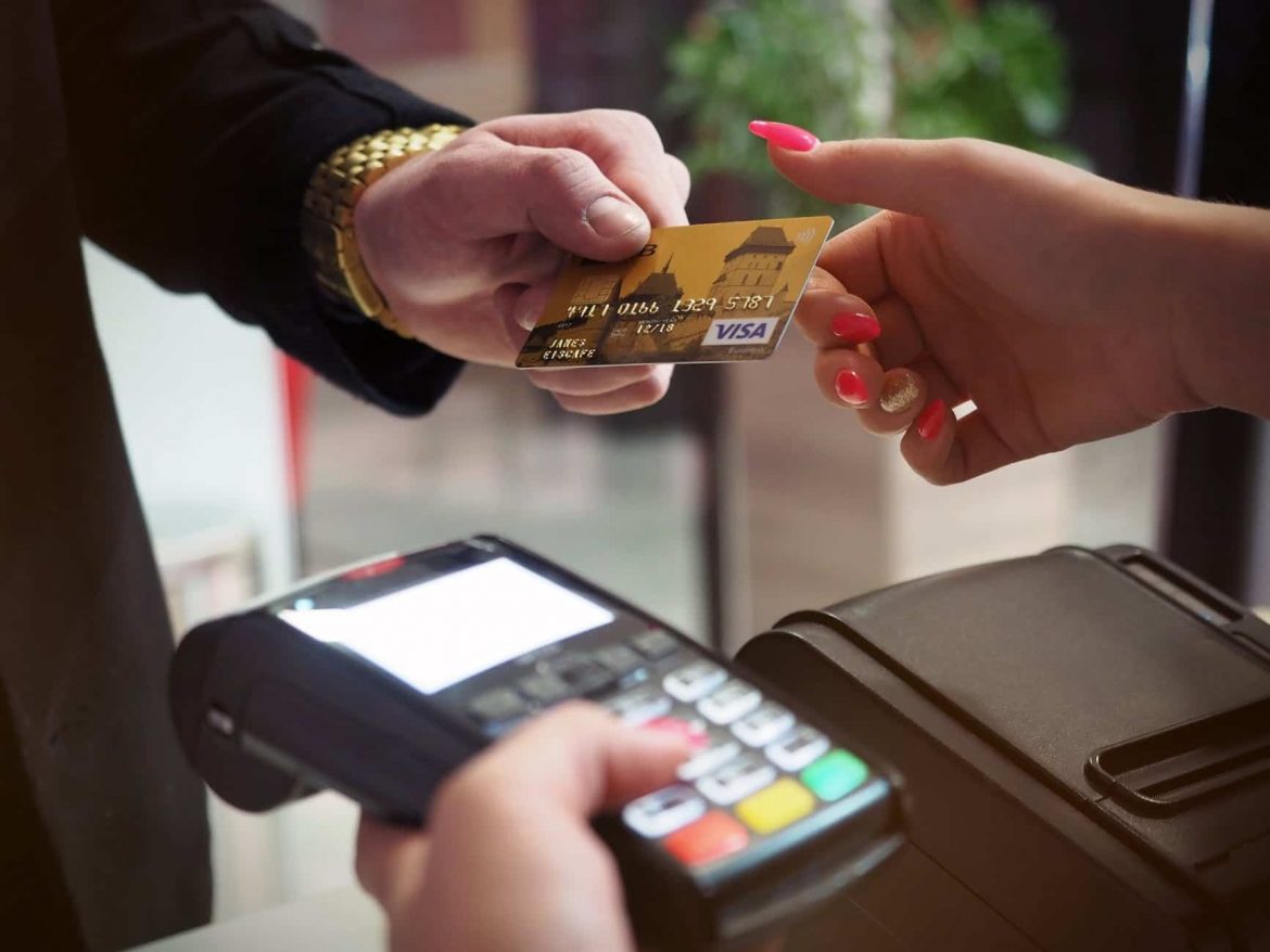 Man paying with credit card