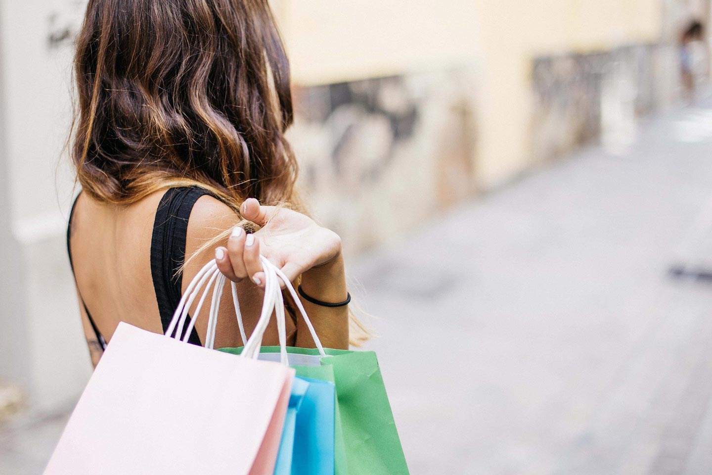 Woman with several shopping bags